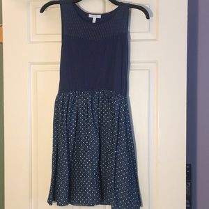 Blue denim polka dot dress size small